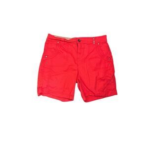 Style&Co Womens Bermuda Shorts Mid Rise Cotton Blend Stretch Red Size 10 NEW